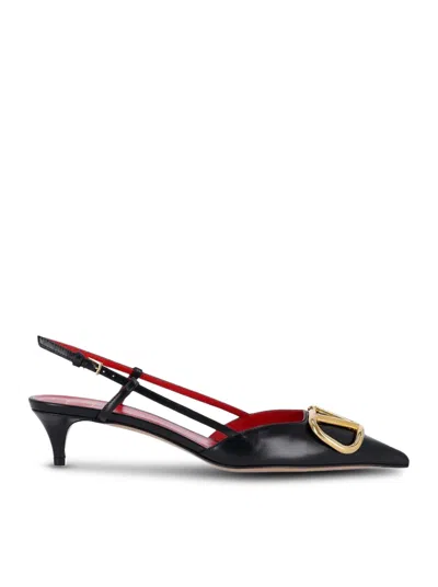 Valentino Vlogo 40 Velvet Slingback Pump In Black