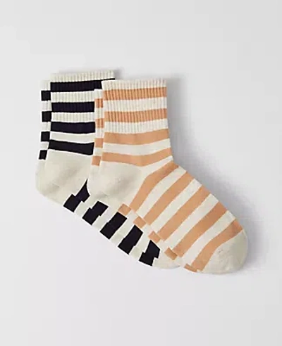 Ann Taylor Weekend Collection Striped Ankle Sock Set