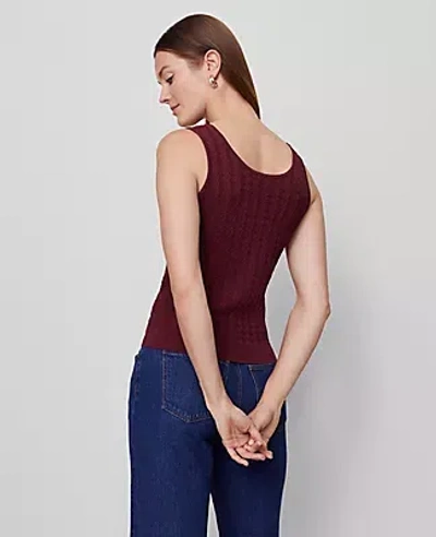 Ann Taylor Mixed Cable Sweater Shell Top