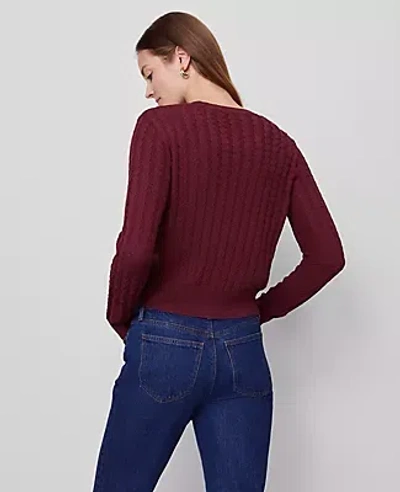 Ann Taylor Mixed Cable Wedge Cardigan