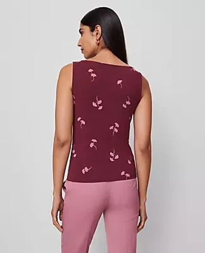 Ann Taylor Floral Draped Cowl Neck Top