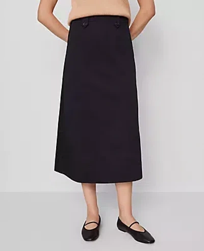 Ann Taylor Weekend Collection Sateen Full  Midi Skirt