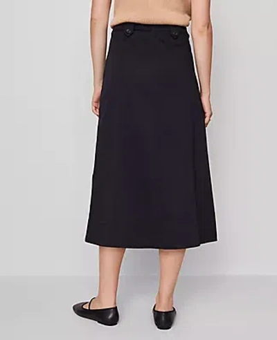 Ann Taylor Weekend Collection Sateen Full  Midi Skirt