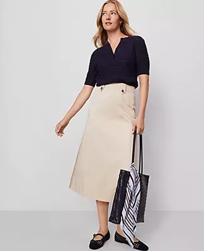 Ann Taylor Weekend Collection Sateen Full  Midi Skirt