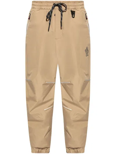 Moncler Logo-embossed Track Pants In Brown