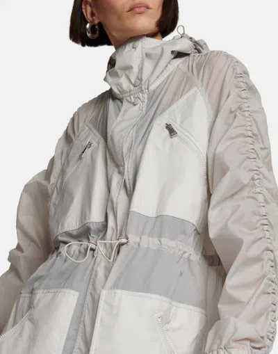 Moncler Potet Logo Parka Raincoat In Neutral