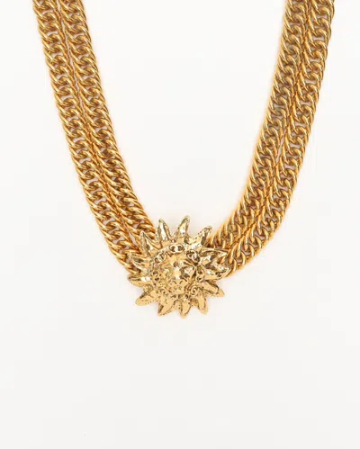 Pre-owned Chanel Lion Motif Double Chain Necklace