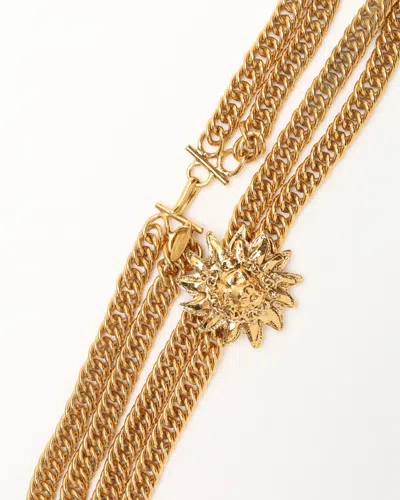 Pre-owned Chanel Lion Motif Double Chain Necklace