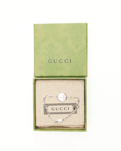 Gucci Logo Silver Bracelet In Metallic