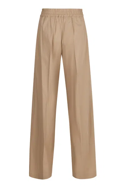 P.a.r.o.s.h Parosh Cotton Wide Leg Trousers In Brown