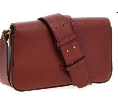 Pinko Love One Mini Crossbody Bags Bordeaux In Brown