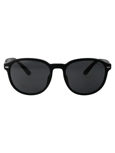 Polo Ralph Lauren Matte Black Injected Sunglasses In Black