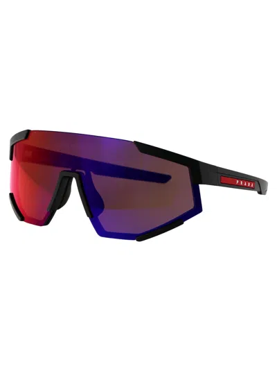 Prada Linea Rossa Black Rubber Nylon Sunglasses