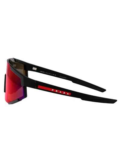 Prada Linea Rossa Black Rubber Nylon Sunglasses