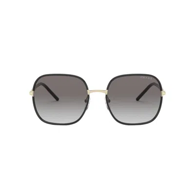 Prada Womens Black Pr 67xs 58 Rectangle-frame Metal Sunglasses In Gray