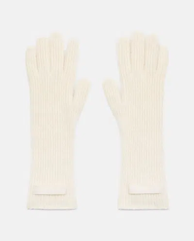 Jacquemus White Grosgrain Wool Gloves In Pink