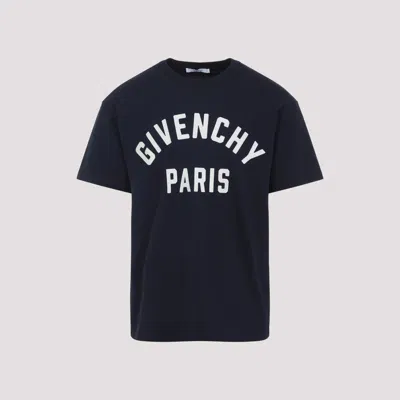 Givenchy Navy Short-sleeved T-shirt With Logo In Blue