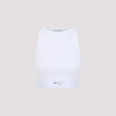 Givenchy Cropped Tank Top In Cotton With Band Clothing In White
