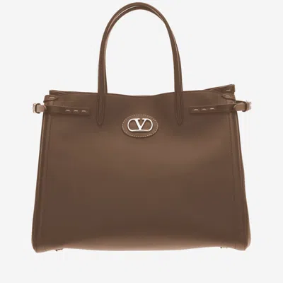 Valentino Women Brown Antibes Medium Tote, Onesize Luxury Satchels For Women Darveys