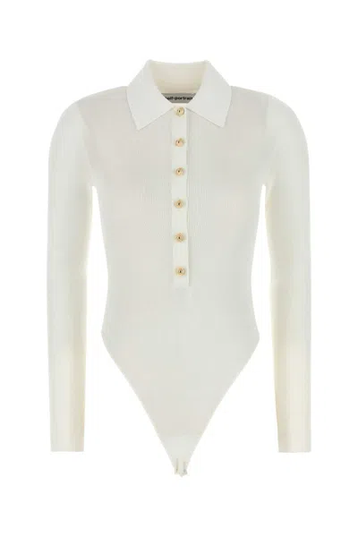 Self-portrait Self Portrait White Viscose Bodysuit In White