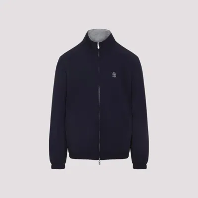 Brunello Cucinelli Water-resistant Long-sleeve Jacket In Black