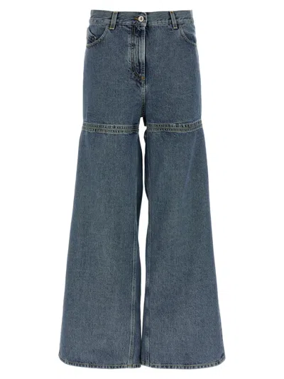 Attico Light Blue Cut-out Jeans In Blue
