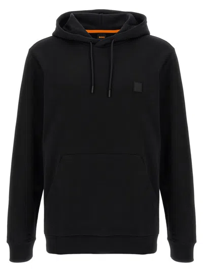 Hugo Boss Cotton-terry Hoodie With Logo Patch