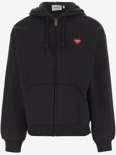 Carhartt Hooded Heart Ii Hartt Sweat Jacket In Black
