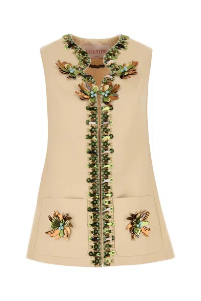 Valentino Garavani Women Cream Wool Blend Vest