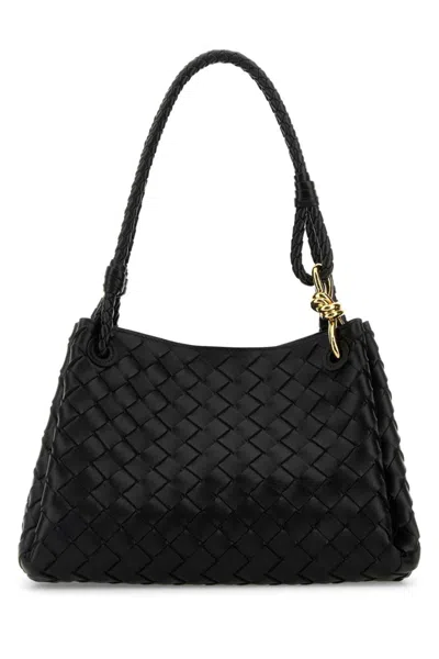 Bottega Veneta Women Black Leather Small Parachute Handbag