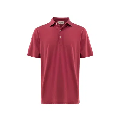 Gran Sasso Classic Knitting Pattern Polo In Red Cherry