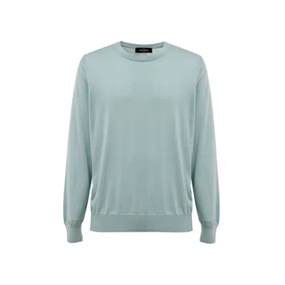 Gran Sasso Blue Girocollo Sweater In Cashmere And Silk In Blue