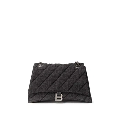 Balenciaga Black Fabric And Leather T-shirt