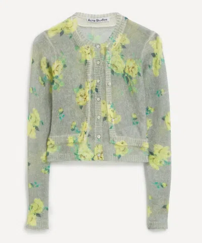 Acne Studios Women's Floral Layered Mohair Cardigan