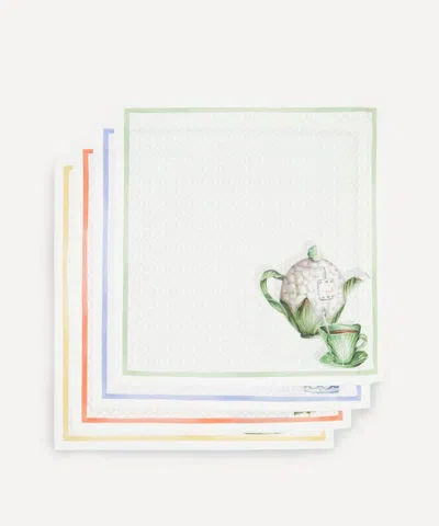 Tessitura Toscana Telerie Tea Time Cotton Napkins Set Of 4