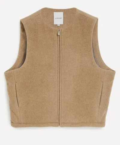 Le17septembre Mens Padded Wool Gilet In Brown