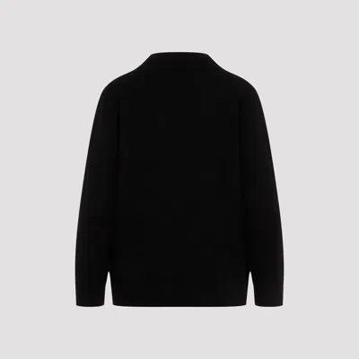 Ralph Lauren Bear Motif Cashmere Pullover With Front Design In Black