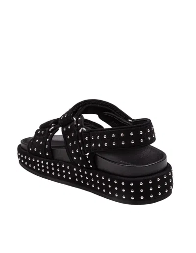 Tory Burch Kira Studded Suede Sports Sandals In Black