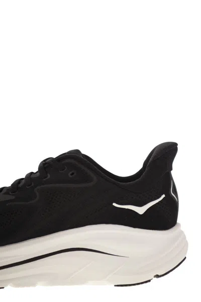 Hoka Clifton 10 Rubber-trimmed Jacquard Running Sneakers In Black