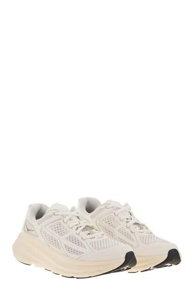 Hoka Lightweight Breathable Sneakers With Cushioned Sole In White