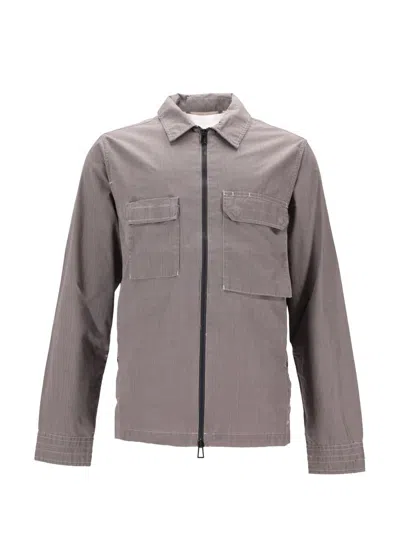 Paul Smith Taupe Zipped Front Overshirt In Gray