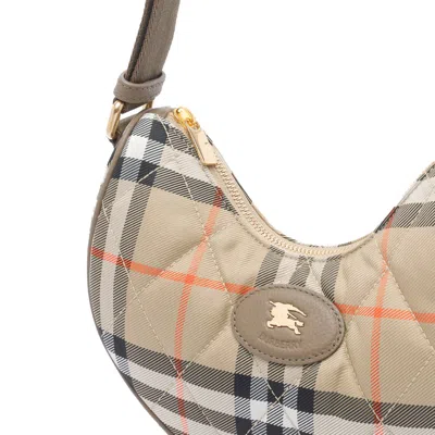 Burberry Curved Shoulder Bag With Classic Check Pattern And Gold-tone Hardware