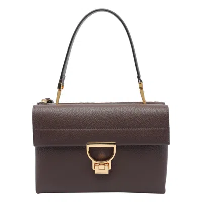 Coccinelle Double-compartment Top-handle Cross Body Bag In Brown