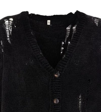 R13 Black Grunge Sweater In Black