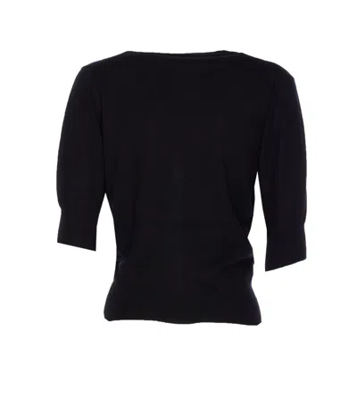 R13 Elbow Sleeve Split Hem Cardigan In Black