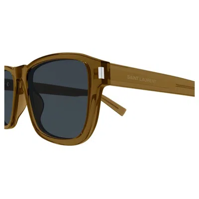 Saint Laurent Logo Sunglasses In Brown