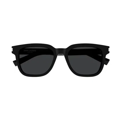 Saint Laurent Black-crystal-black Resin Sunglasses In Black