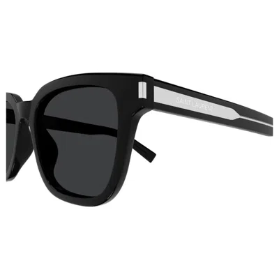 Saint Laurent Black-crystal-black Resin Sunglasses In Black