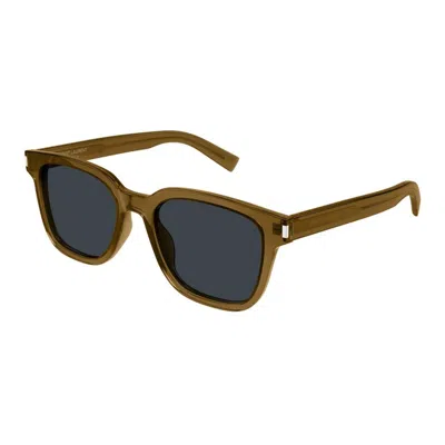 Saint Laurent Logo Sunglasses In Brown