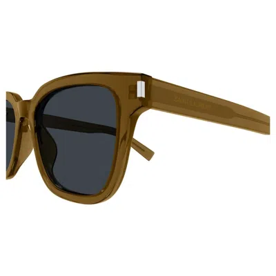 Saint Laurent Logo Sunglasses In Brown